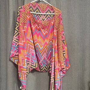 Colorful Geometric Pattern Women's poncho